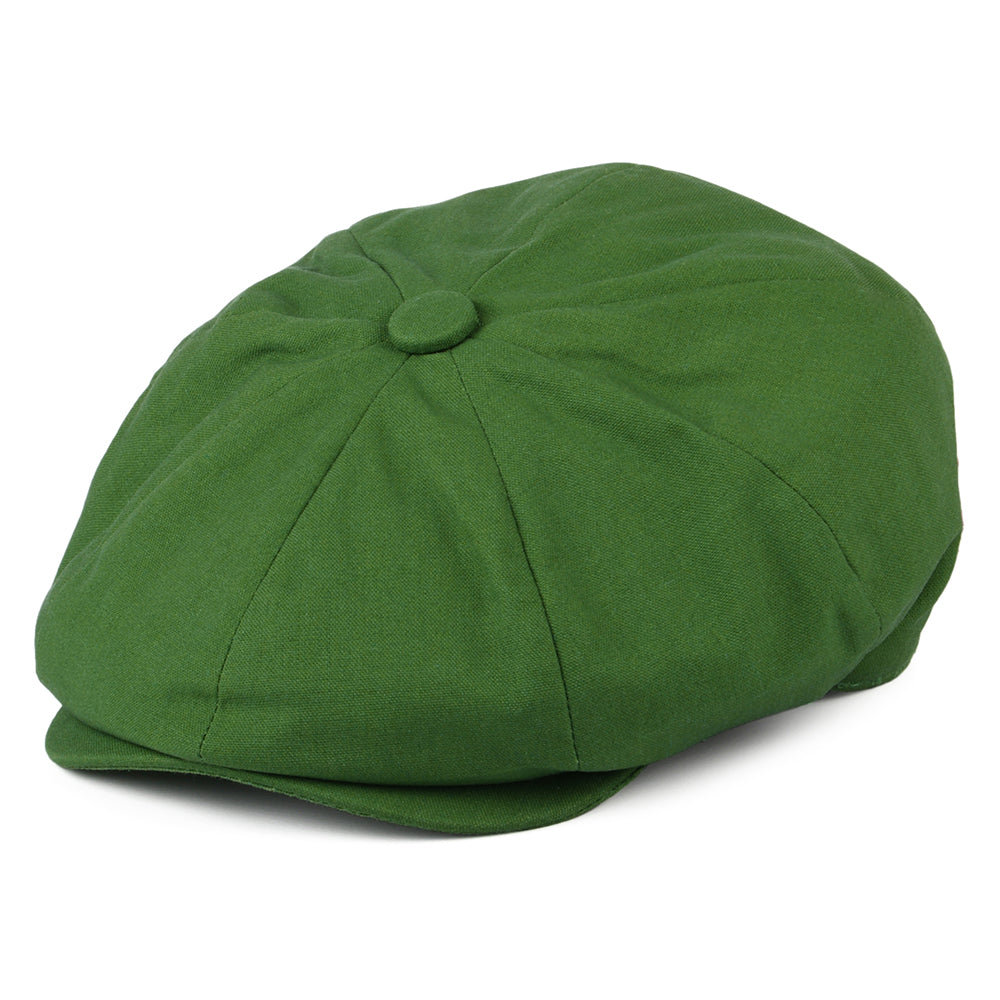 Gorra Newsboy 8 Piece de algodón y lino de Christys - Verde