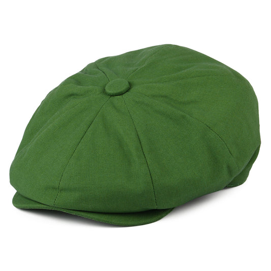 Gorra Newsboy 8 Piece de algodón y lino de Christys - Verde