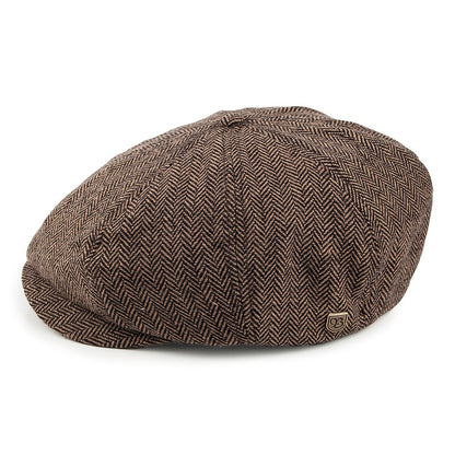 Gorra Newsboy Brood de Brixton - Marrón/Kaki diseño de Espiga
