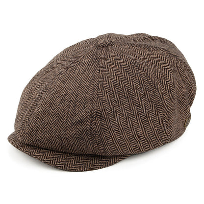 Gorra Newsboy Brood de Brixton - Marrón/Kaki diseño de Espiga