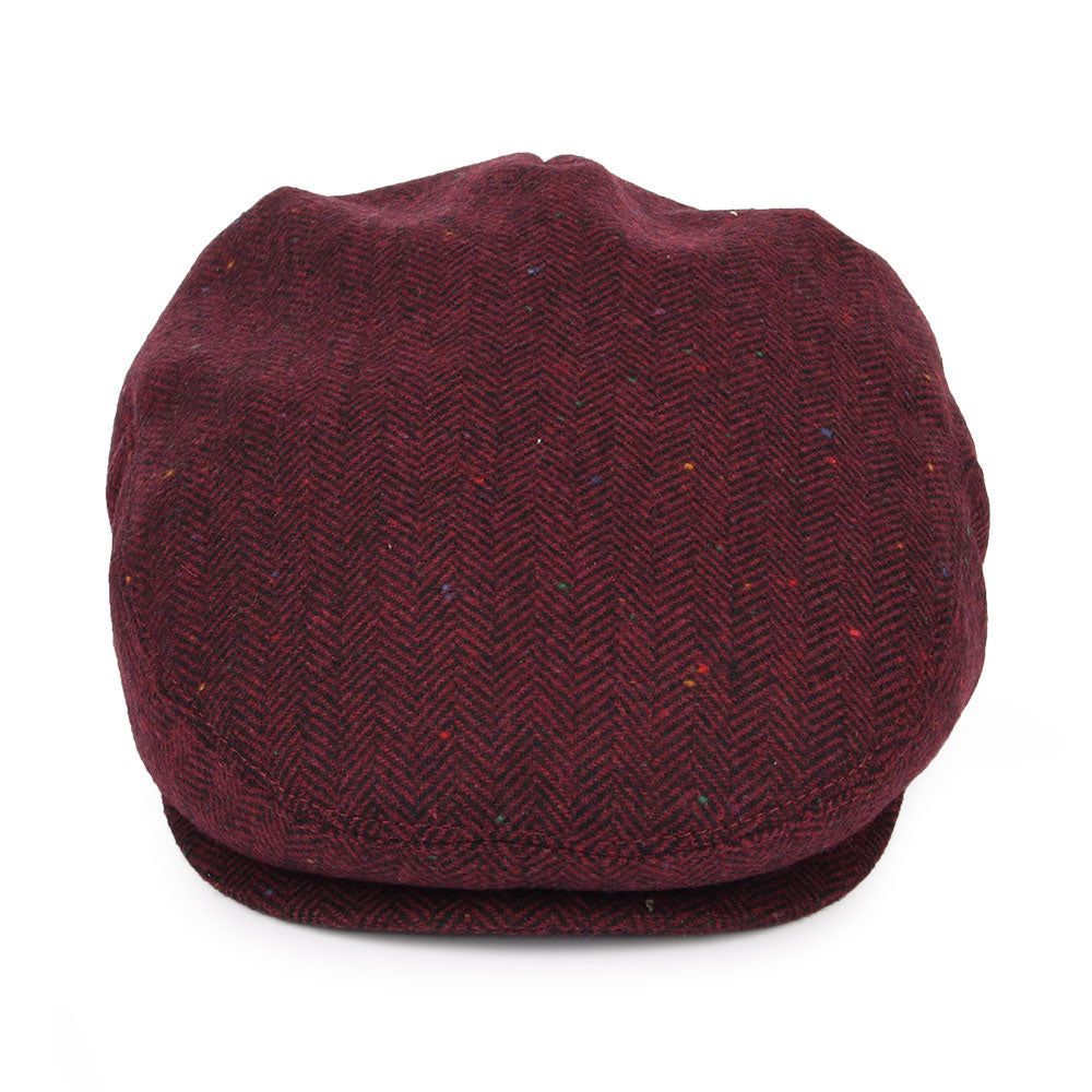 Gorra plana Hillcrest diseño de espiga de Jaxon & James - Rojo Burdeos-Negro