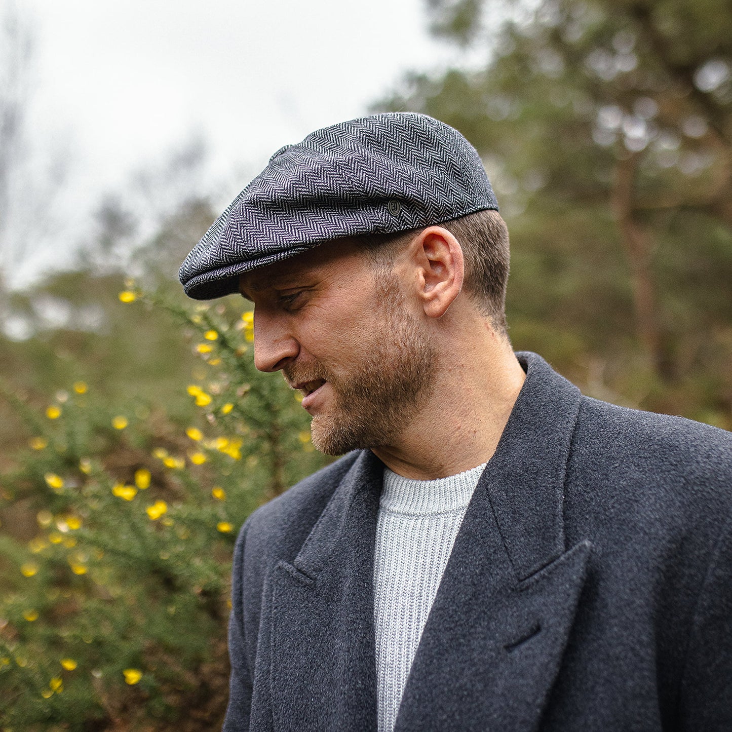Gorra Newsboy diseño de espiga de Jaxon & James - Gris
