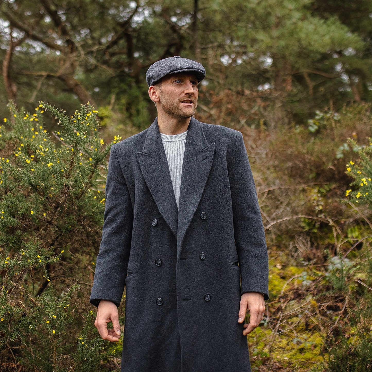 Gorra Newsboy diseño de espiga de Jaxon & James - Gris