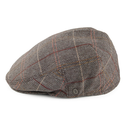 Gorra plana de tweed de Jaxon & James - Marrón-Gris