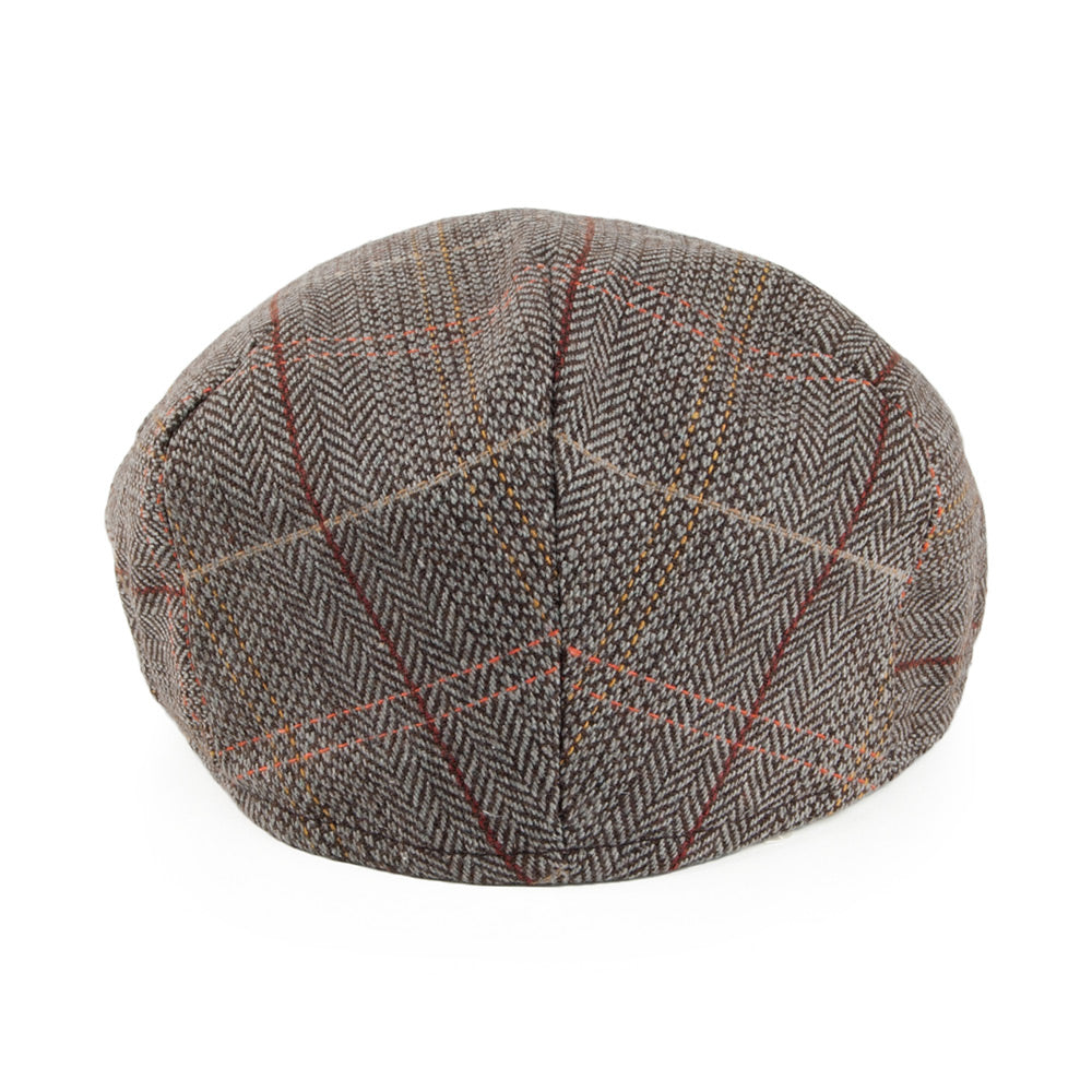 Gorra plana de tweed de Jaxon & James - Marrón-Gris