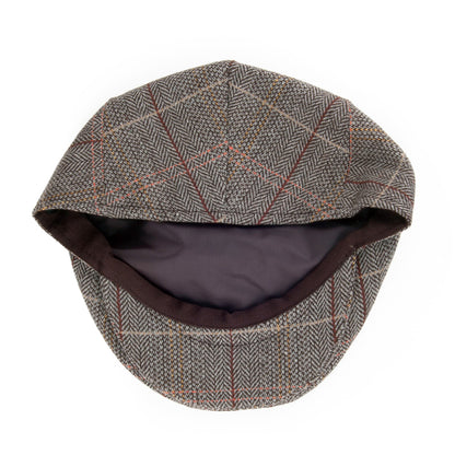 Gorra plana de tweed de Jaxon & James - Marrón-Gris
