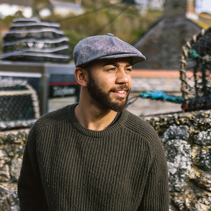 Gorra Newsboy Marl Tweed de Jaxon & James - Negro