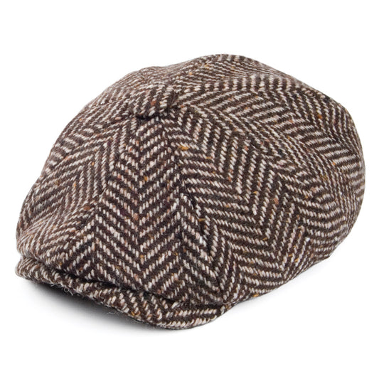 Gorra Newsboy de diseño de espiga de Olney - Marrón