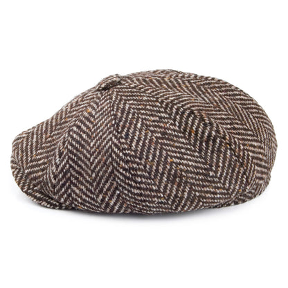 Gorra Newsboy de diseño de espiga de Olney - Marrón
