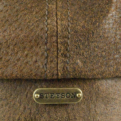 Gorra Newsboy Burney de piel de Stetson - Marrón