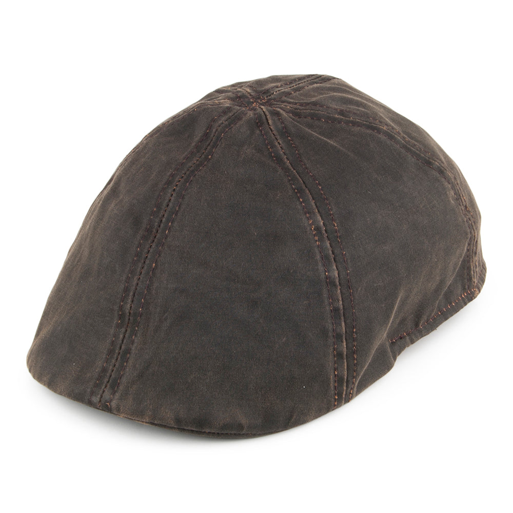 Gorra plana Duckbill impermeable de algodón de Dorfman-Pacific - Marrón