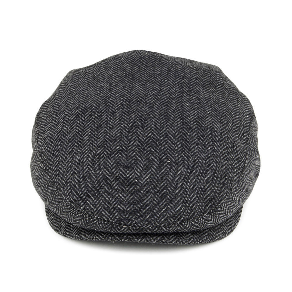 Gorra plana Hooligan de Brixton - Gris/Negro diseño de espiga