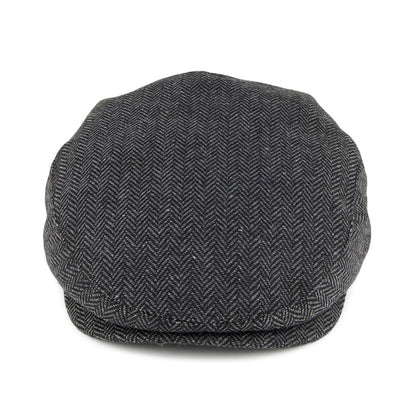 Gorra plana Hooligan de Brixton - Gris/Negro diseño de espiga