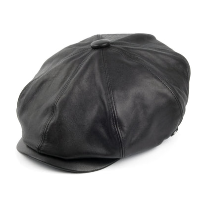 Gorra Newsboy Noclin de piel de Bailey - Negro