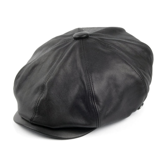 Gorra Newsboy Noclin de piel de Bailey - Negro