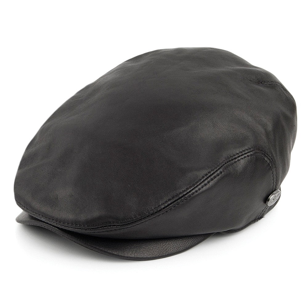 Gorra plana Stockton de piel de Bailey - Negro