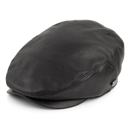 Gorra plana Stockton de piel de Bailey - Negro