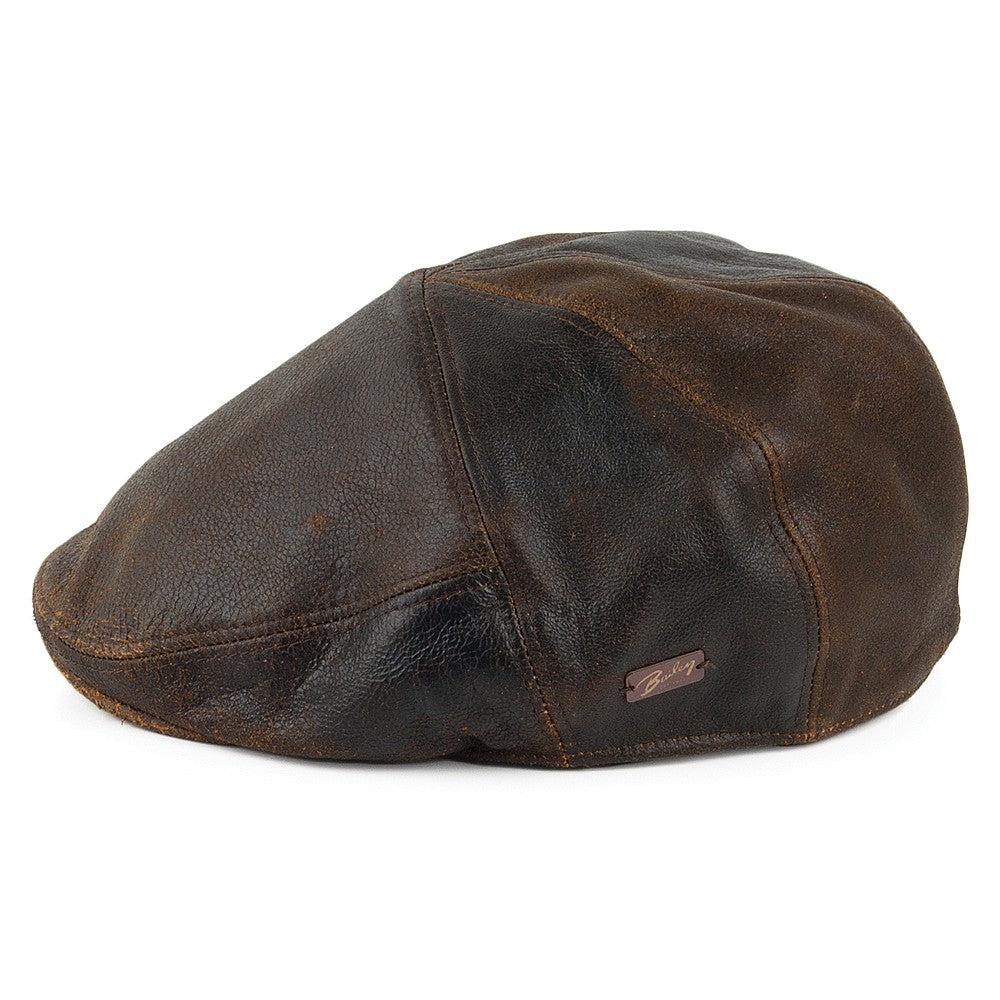 Gorra plana Taxten de piel de Bailey - Marrón