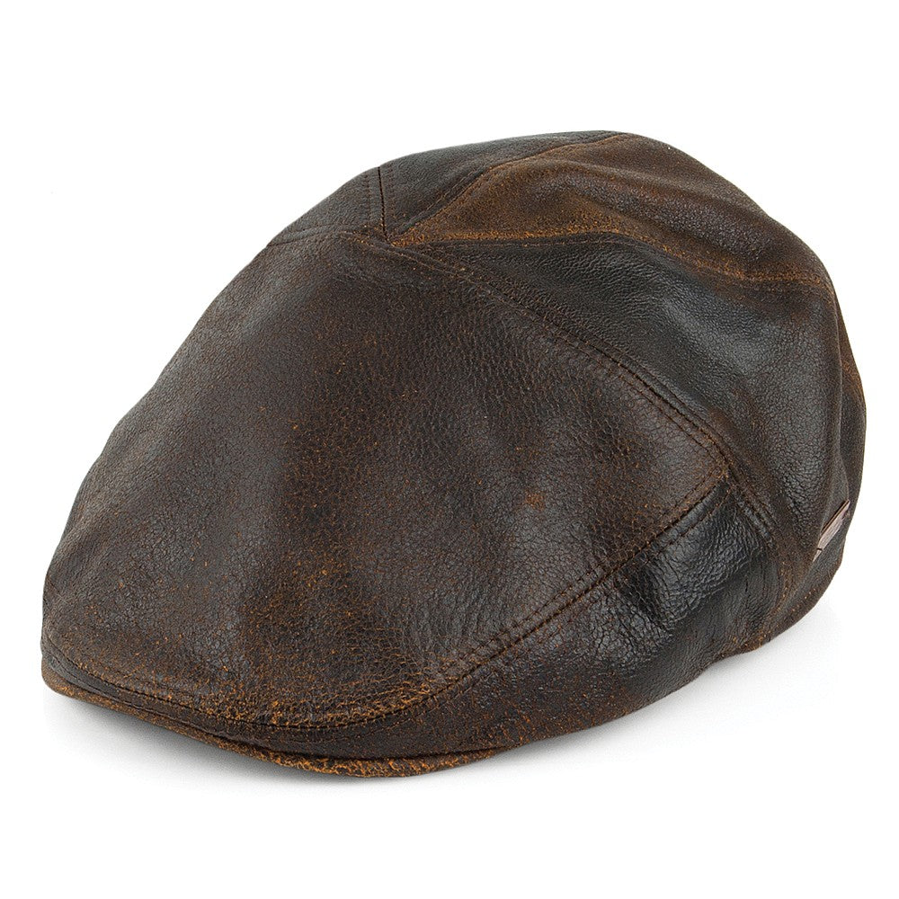 Gorra plana Taxten de piel de Bailey - Marrón
