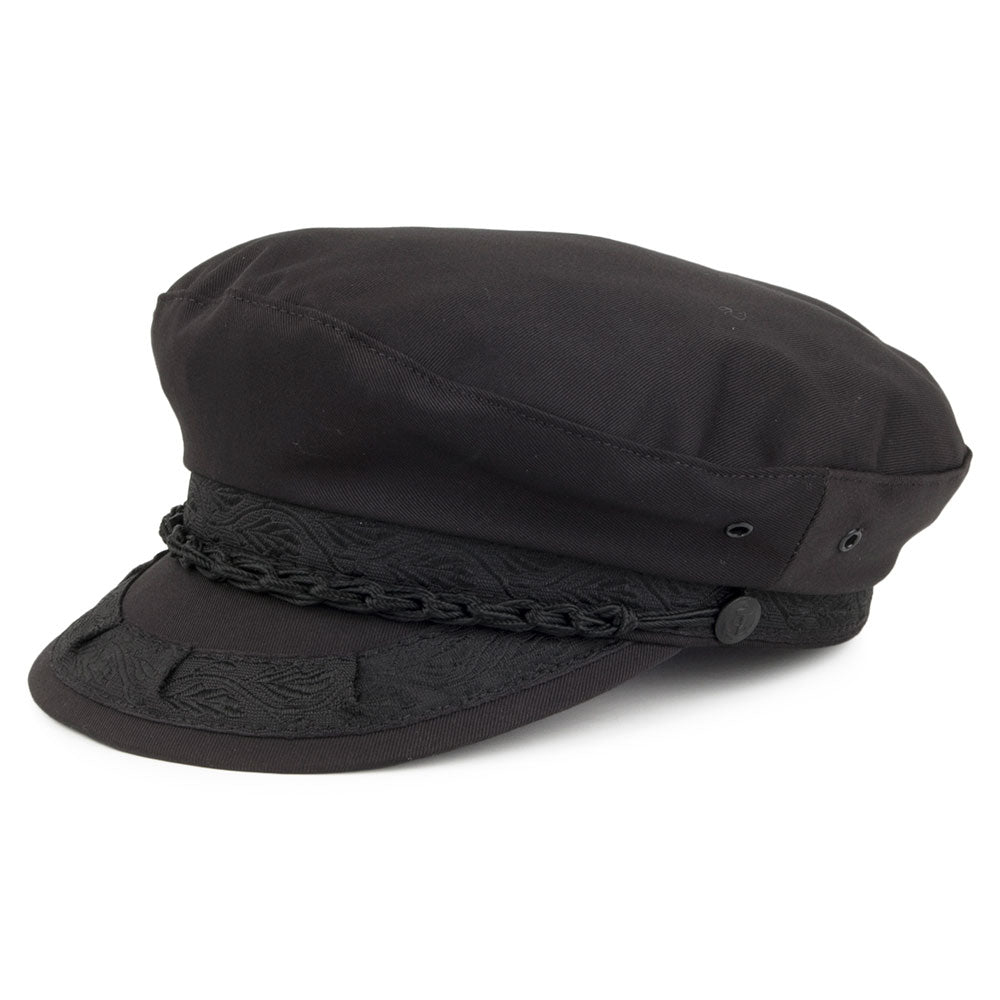 Gorra marinera griega clásica de algodón de Jaxon & James - Negro
