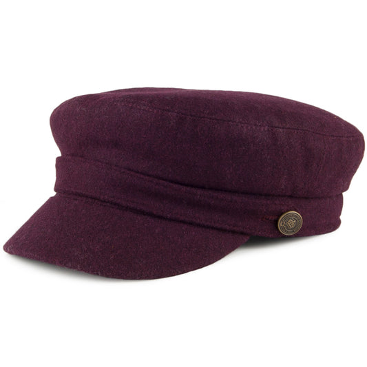 Gorra marinera de Melton de Christys - Granate