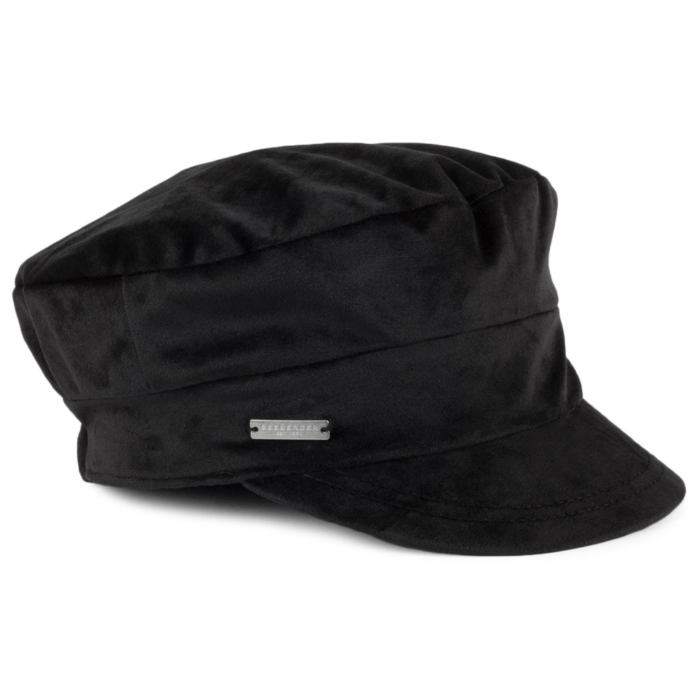 Gorra marinera de terciopelo de Seeberger - Negro