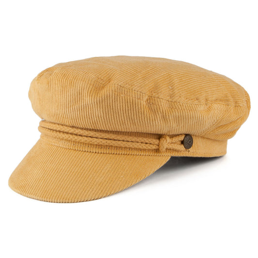 Gorra marinera Ashland de pana de Brixton - Mostaza