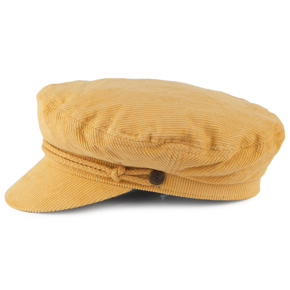 Gorra marinera Ashland de pana de Brixton - Mostaza