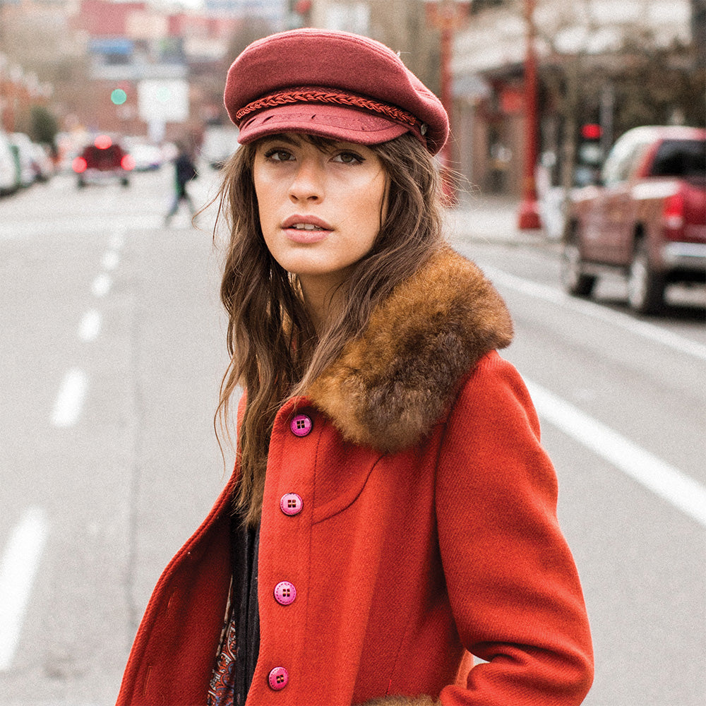 Gorra marinera Athens de Brixton - Merlot