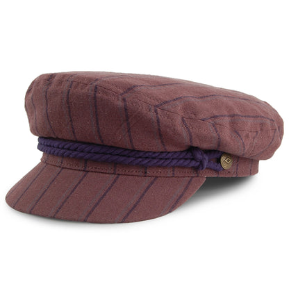 Gorra marinera a rayas de Brixton - Marrón Castaño
