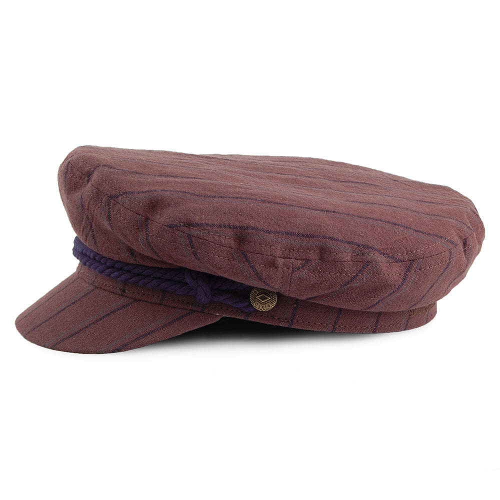 Gorra marinera a rayas de Brixton - Marrón Castaño