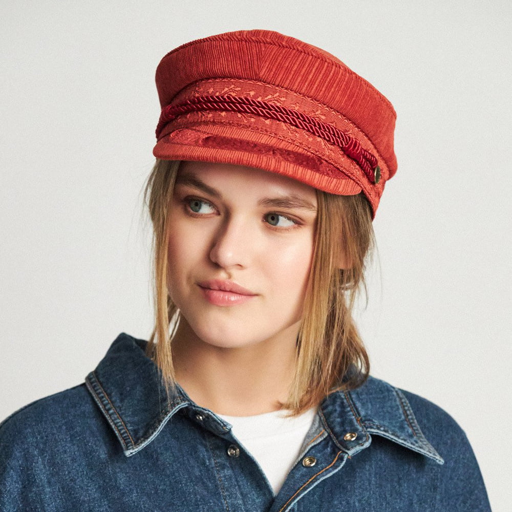 Gorra marinera Albany Ridged de Brixton - Naranja