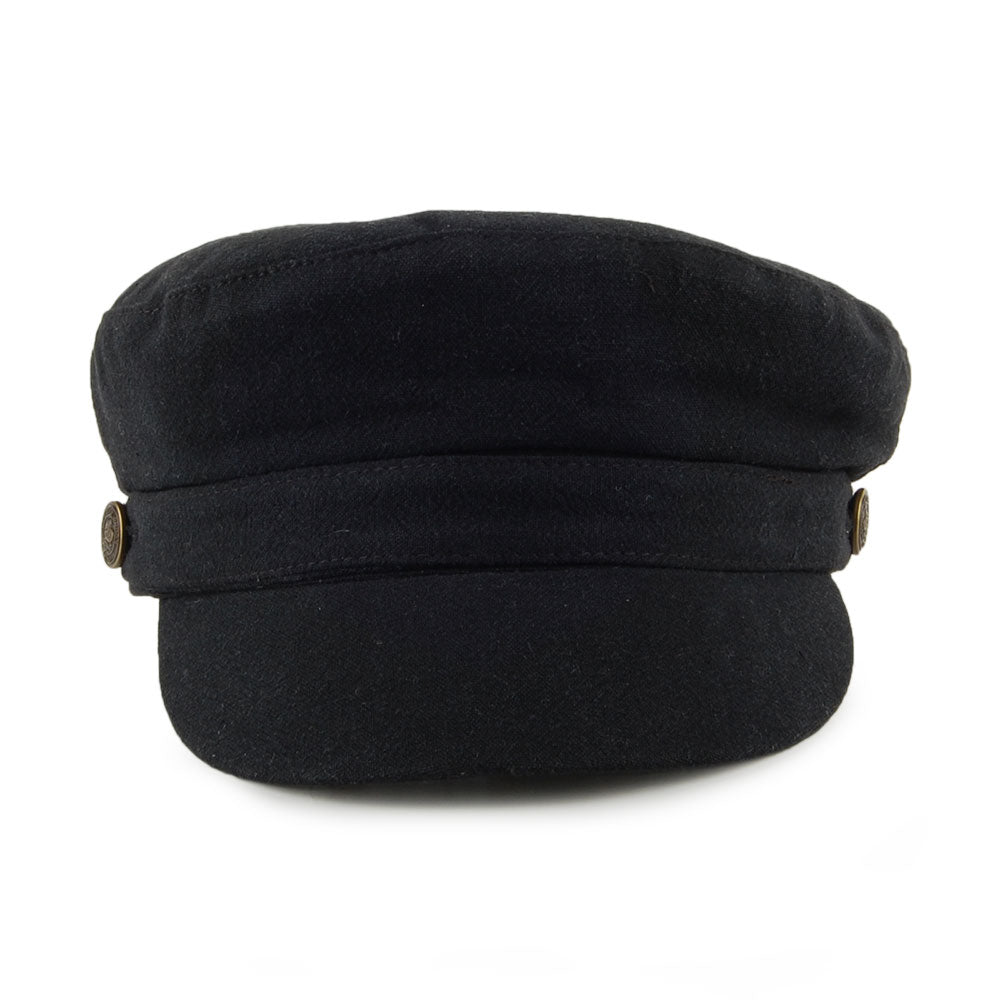 Gorra marinera Paddington de lino grueso de Christys - Negro