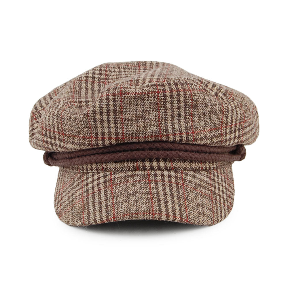 Gorra marinera a cuadros de Brixton - Kaki-Marrón