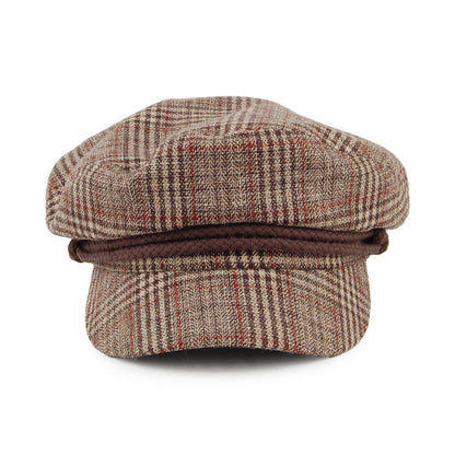 Gorra marinera a cuadros de Brixton - Kaki-Marrón