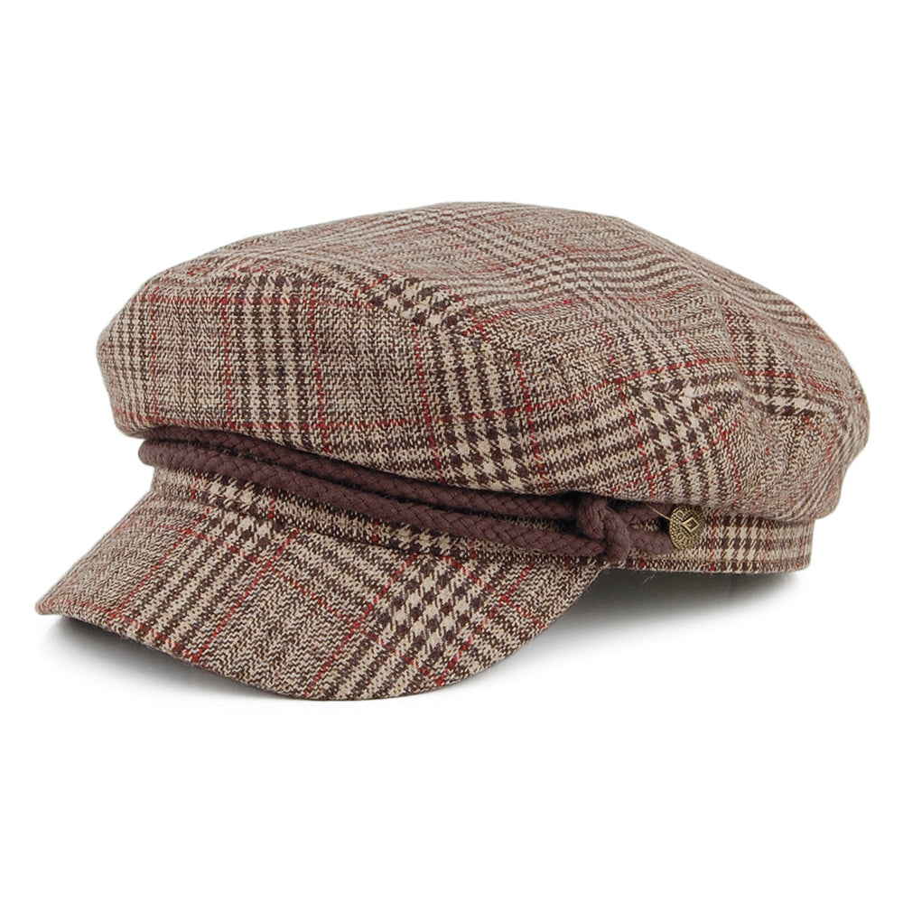 Gorra marinera a cuadros de Brixton - Kaki-Marrón