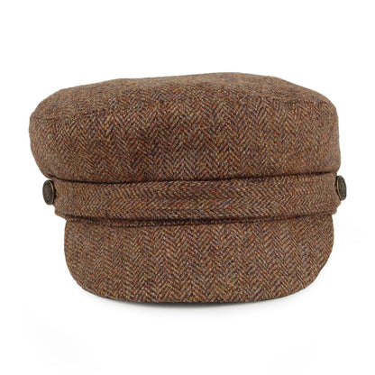 Gorra marinera de Tweed diseño de espiga de Christys - Camel
