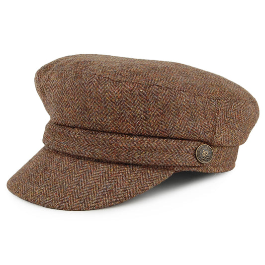 Gorra marinera de Tweed diseño de espiga de Christys - Camel