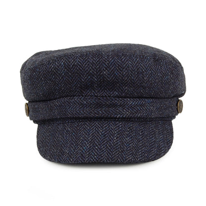 Gorra marinera de Tweed diseño de espiga de Christys - Azul Marino