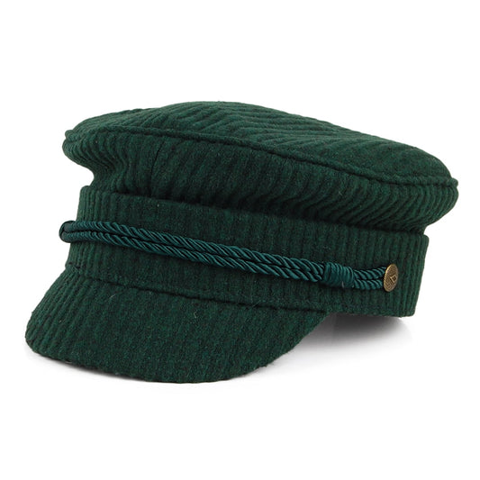 Gorra marinera Albany de canalé de Brixton - Verde Esmeralda