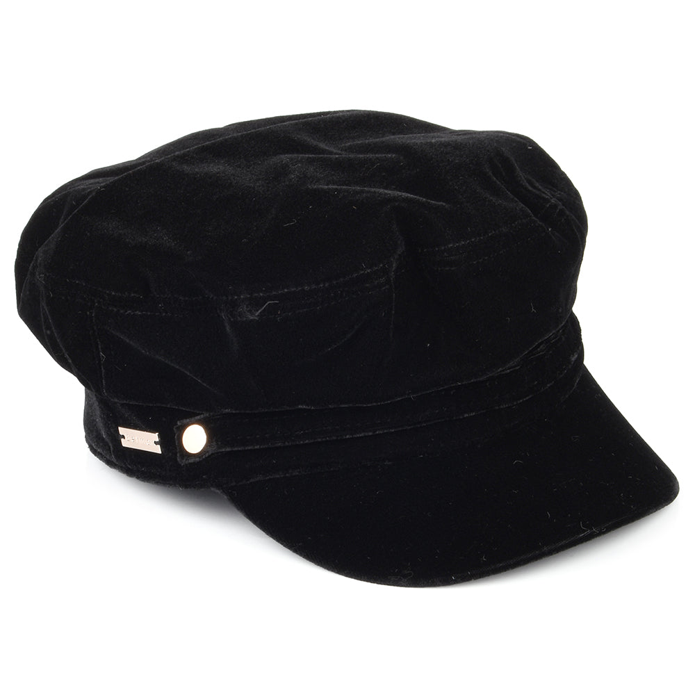 Gorra marinera Odile de terciopelo de Betmar - Negro