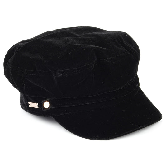 Gorra marinera Odile de terciopelo de Betmar - Negro