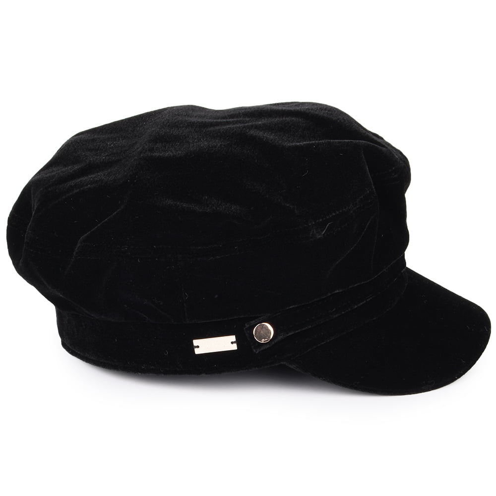 Gorra marinera Odile de terciopelo de Betmar - Negro