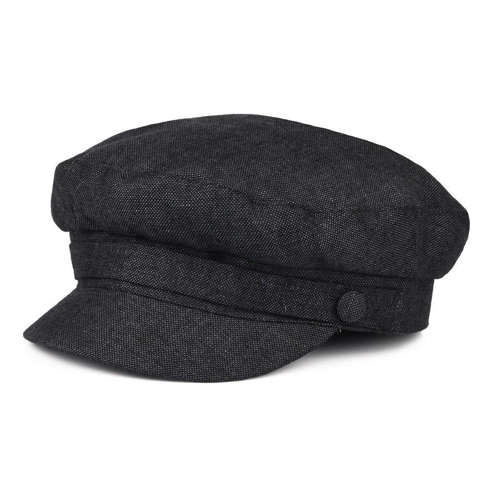 Gorra de pescador Mariner de lino irlandés de Failsworth - Antracita