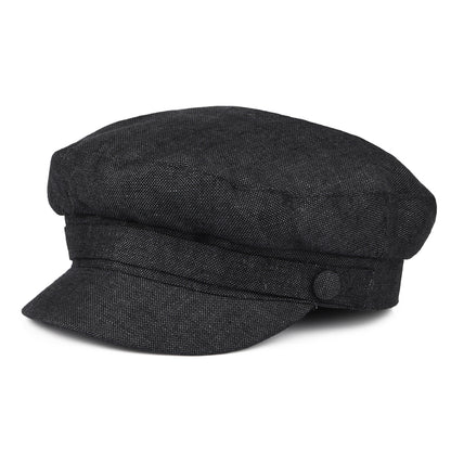 Gorra de pescador Mariner de lino irlandés de Failsworth - Antracita
