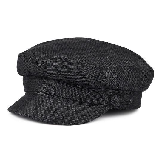 Gorra de pescador Mariner de lino irlandés de Failsworth - Antracita