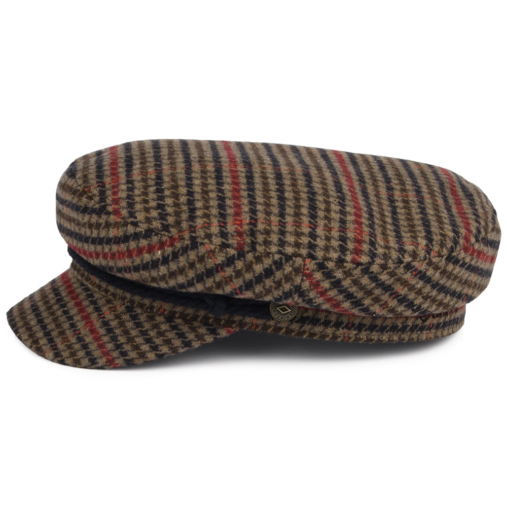 Gorra marinera pata de gallo de Brixton - Marrón Claro-Azul Marino