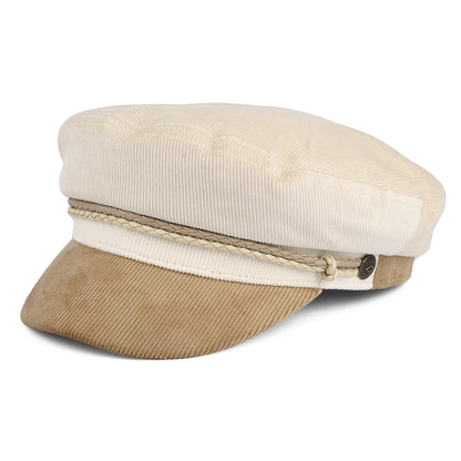 Gorra marinera mujeres Ashland de pana de algodón de Brixton - Beige-Marrón Claro