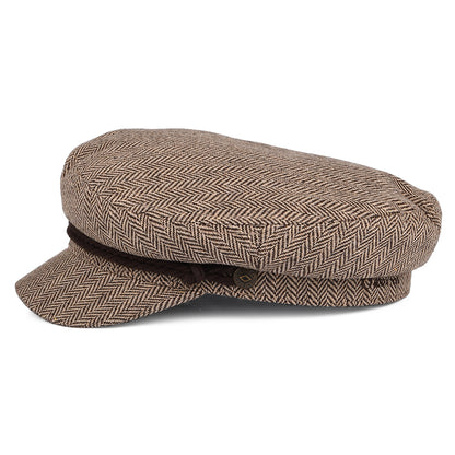 Gorra marinera diseño de espiga de Brixton - Marrón Oscuro-Arena