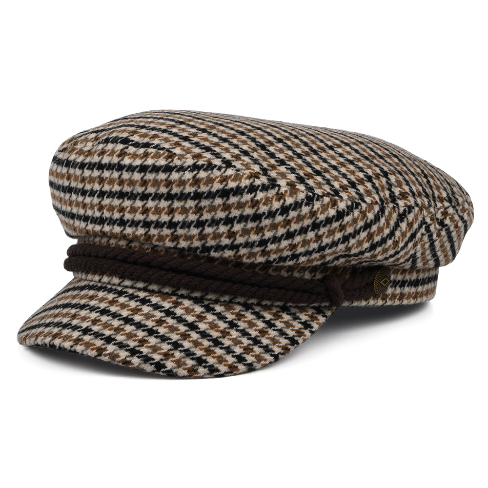 Gorra marinera pata de gallo de Brixton - Arena-Marrón-Naranja